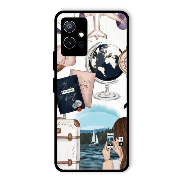 Travel Diaries Glass Back Case for Vivo iQOO Z6