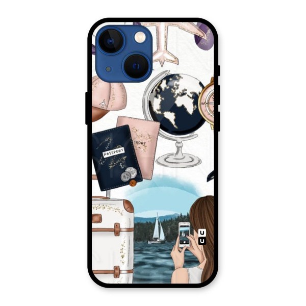 Travel Diaries Glass Back Case for iPhone 13 Mini