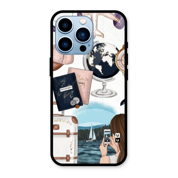 Travel Diaries Glass Back Case for iPhone 13 Pro