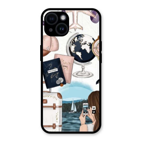 Travel Diaries Glass Back Case for iPhone 14