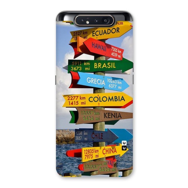 Travel Directions Back Case for Galaxy A80