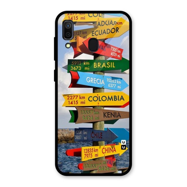 Travel Directions Glass Back Case for Galaxy A30