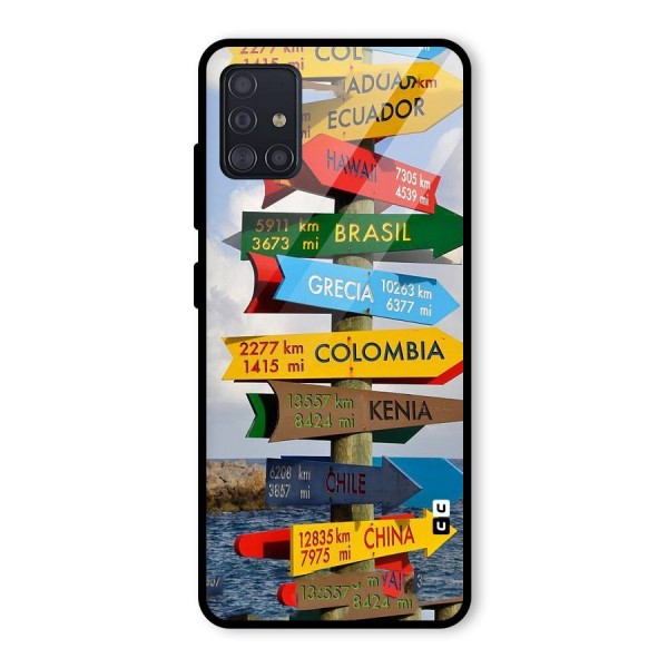 Travel Directions Glass Back Case for Galaxy A51