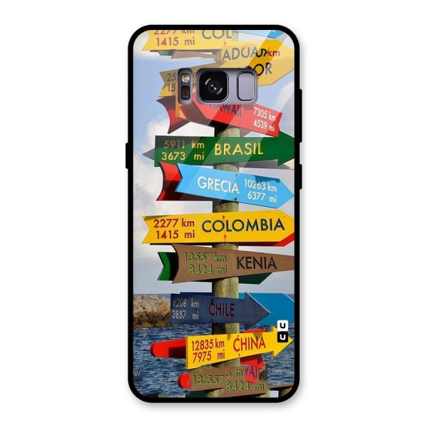 Travel Directions Glass Back Case for Galaxy S8