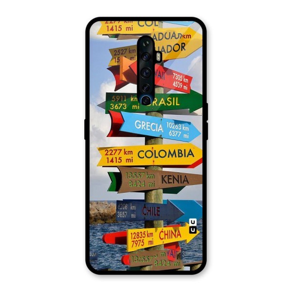 Travel Directions Glass Back Case for Oppo Reno2 Z