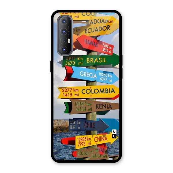 Travel Directions Glass Back Case for Oppo Reno3 Pro