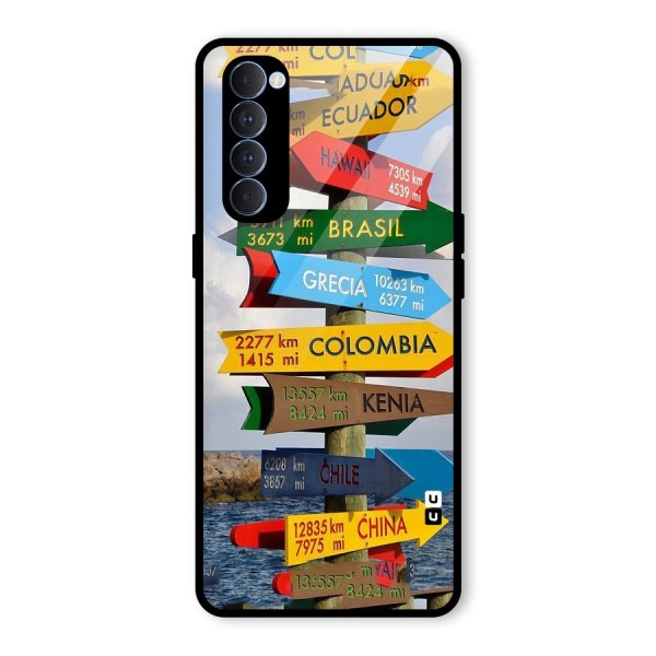 Travel Directions Glass Back Case for Oppo Reno4 Pro