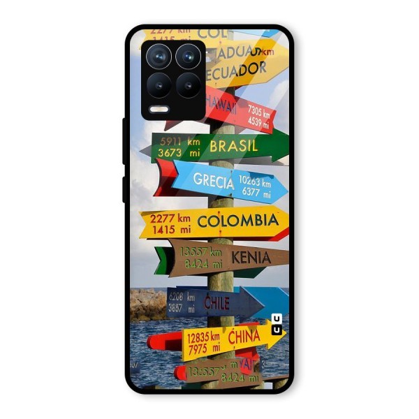 Travel Directions Glass Back Case for Realme 8 Pro