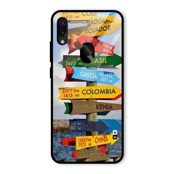 Travel Directions Glass Back Case for Redmi Note 7