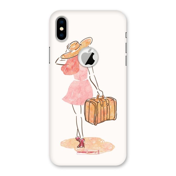 Travel Girl Back Case for iPhone XS Logo Cut