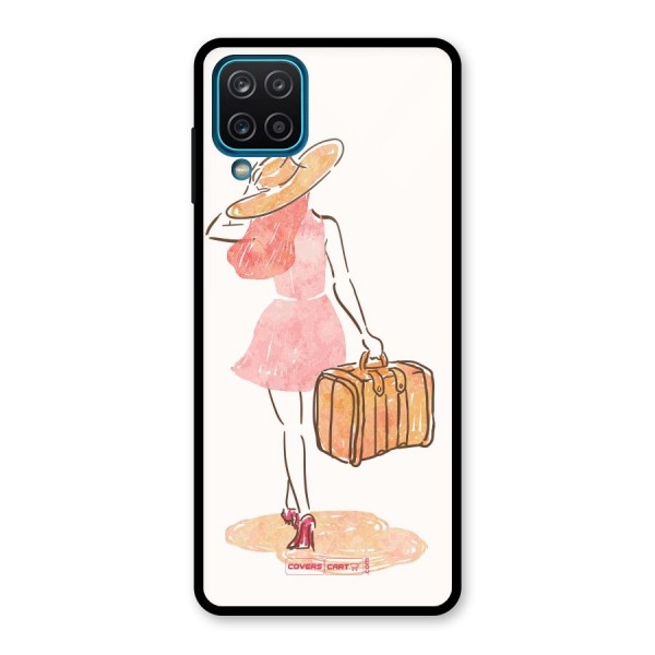 Travel Girl Glass Back Case for Galaxy A12