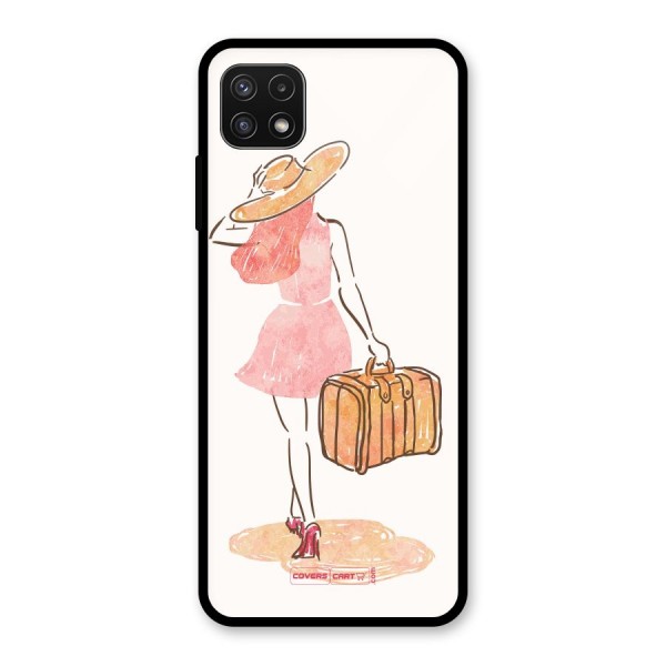 Travel Girl Glass Back Case for Galaxy A22 5G