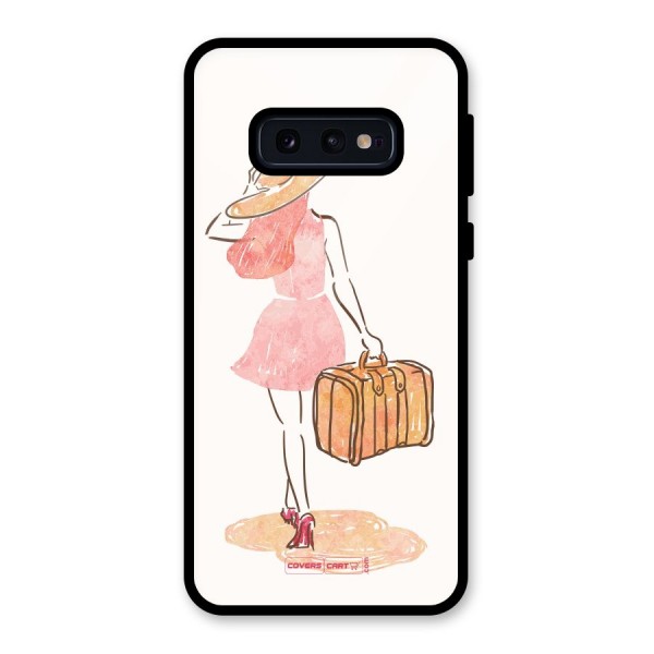 Travel Girl Glass Back Case for Galaxy S10e