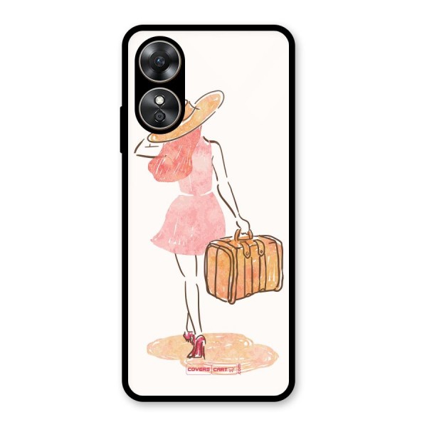 Travel Girl Glass Back Case for Oppo A17