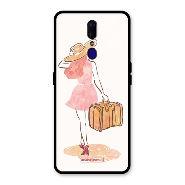 Travel Girl Glass Back Case for Oppo F11