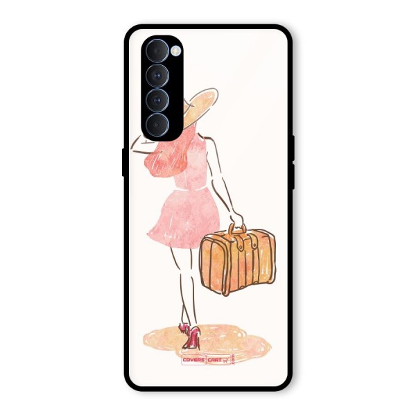 Travel Girl Glass Back Case for Oppo Reno4 Pro