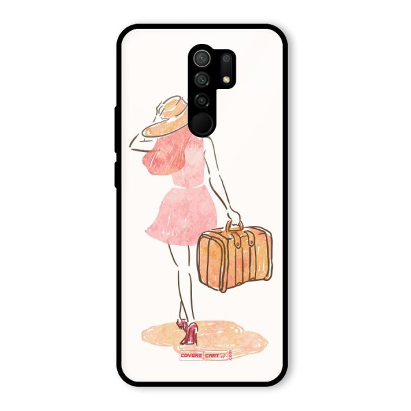 Travel Girl Glass Back Case for Redmi 9 Prime