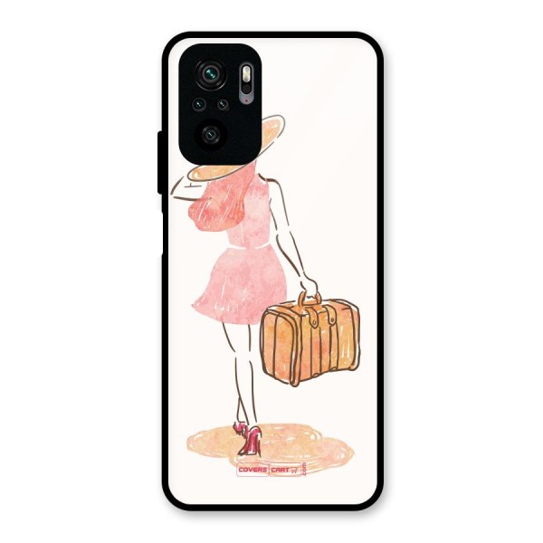 Travel Girl Glass Back Case for Redmi Note 10