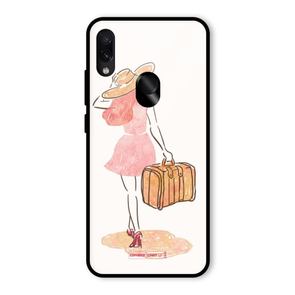 Travel Girl Glass Back Case for Redmi Note 7