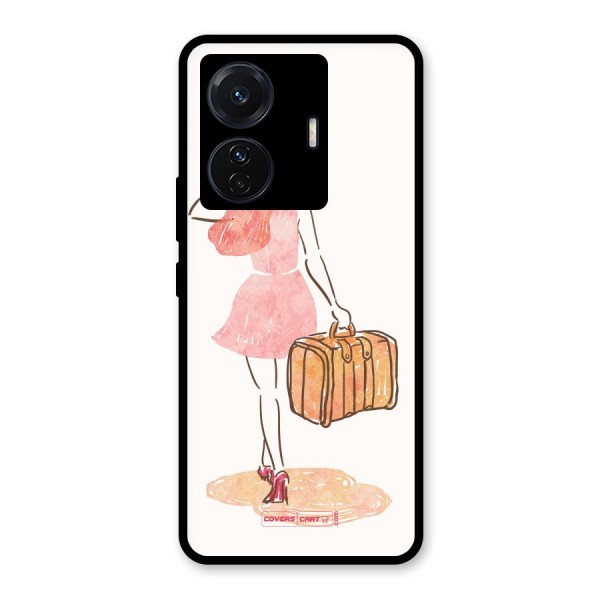 Travel Girl Glass Back Case for Vivo T1 Pro