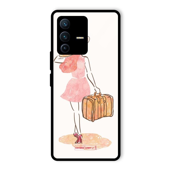 Travel Girl Glass Back Case for Vivo V23 Pro