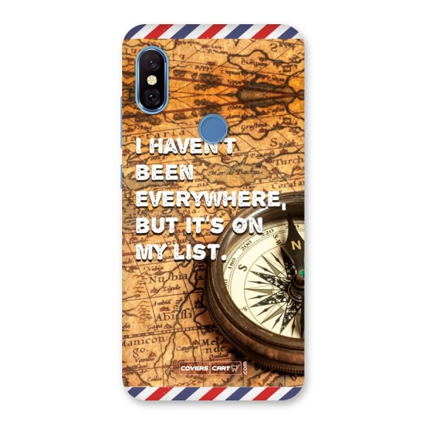 Travel Map Back Case for Redmi Note 6 Pro