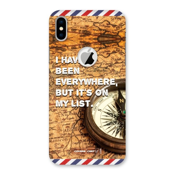 Travel Map Back Case for iPhone XS Logo Cut