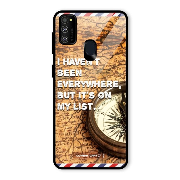 Travel Map Glass Back Case for Galaxy M21