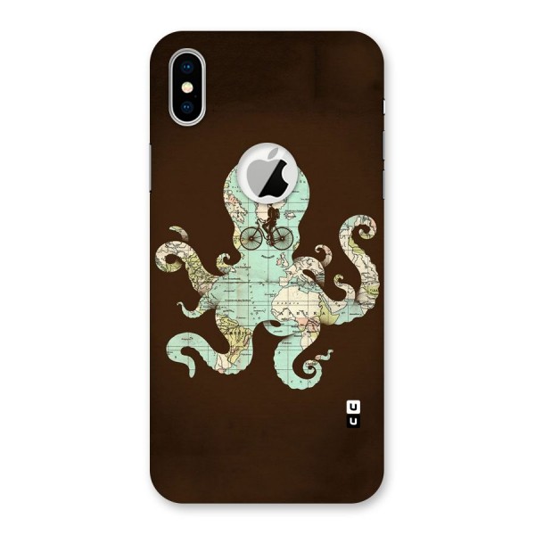 Travel Octopus Back Case for iPhone XS Logo Cut