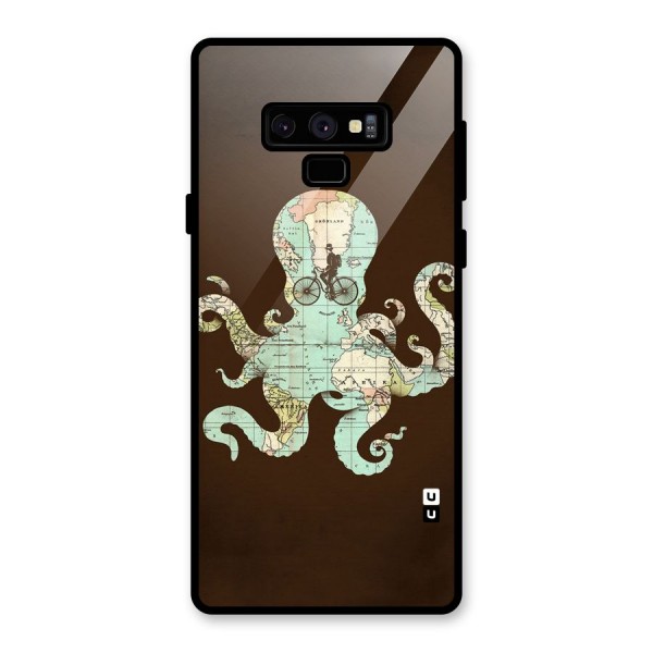 Travel Octopus Glass Back Case for Galaxy Note 9