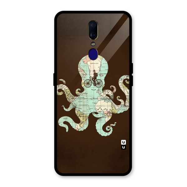 Travel Octopus Glass Back Case for Oppo F11