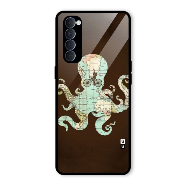 Travel Octopus Glass Back Case for Oppo Reno4 Pro