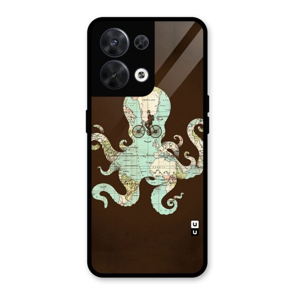 Travel Octopus Glass Back Case for Oppo Reno8 5G