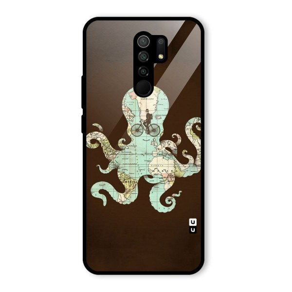 Travel Octopus Glass Back Case for Redmi 9 Prime