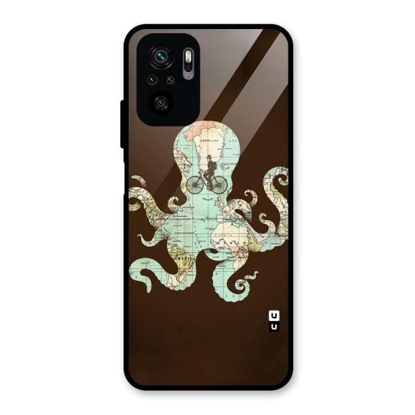 Travel Octopus Glass Back Case for Redmi Note 10