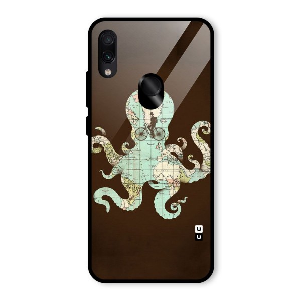 Travel Octopus Glass Back Case for Redmi Note 7