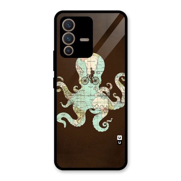 Travel Octopus Glass Back Case for Vivo V23 5G