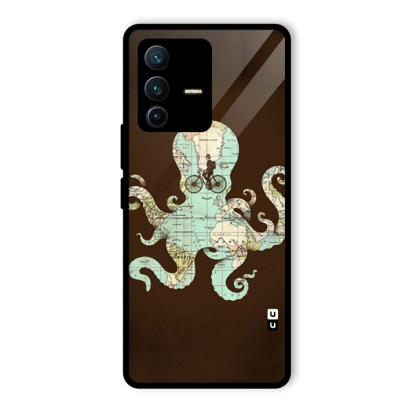 Travel Octopus Glass Back Case for Vivo V23 Pro