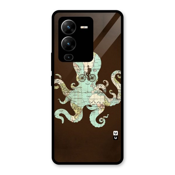 Travel Octopus Glass Back Case for Vivo V25 Pro