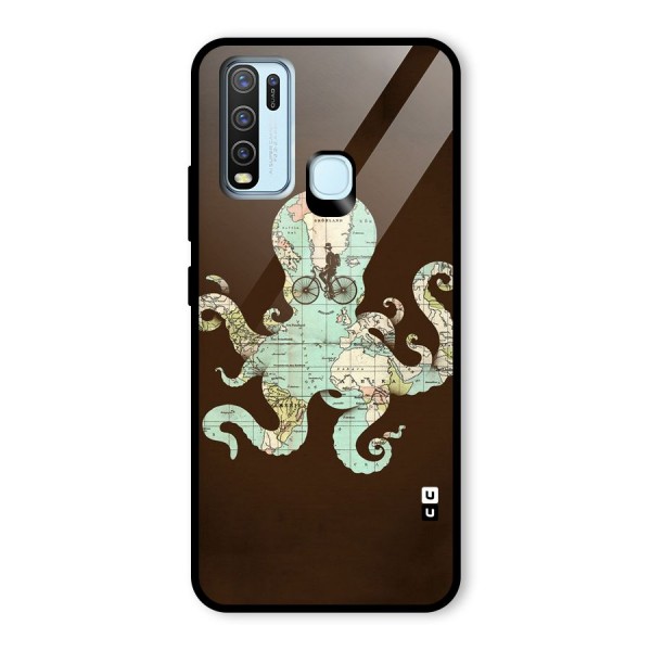 Travel Octopus Glass Back Case for Vivo Y30