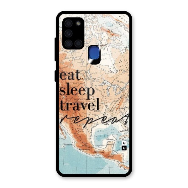 Travel Repeat Glass Back Case for Galaxy A21s