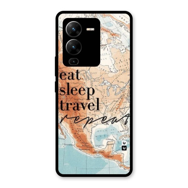 Travel Repeat Glass Back Case for Vivo V25 Pro