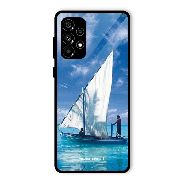 Travel Ship Glass Back Case for Galaxy A73 5G