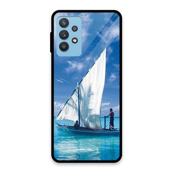 Travel Ship Glass Back Case for Galaxy M32 5G