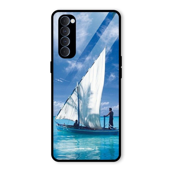 Travel Ship Glass Back Case for Oppo Reno4 Pro