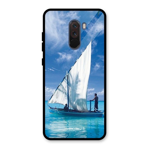 Travel Ship Glass Back Case for Poco F1