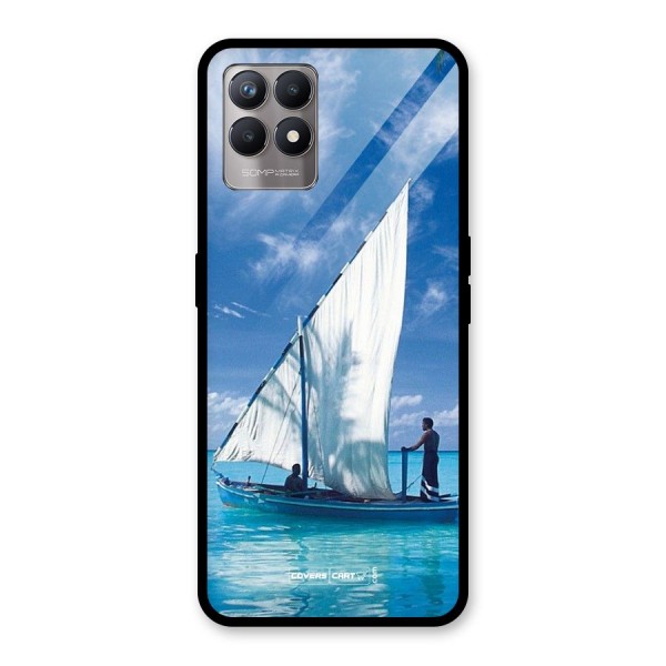 Travel Ship Glass Back Case for Realme 8i