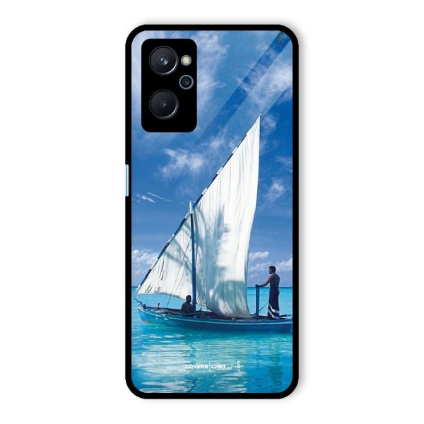 Travel Ship Glass Back Case for Realme 9i