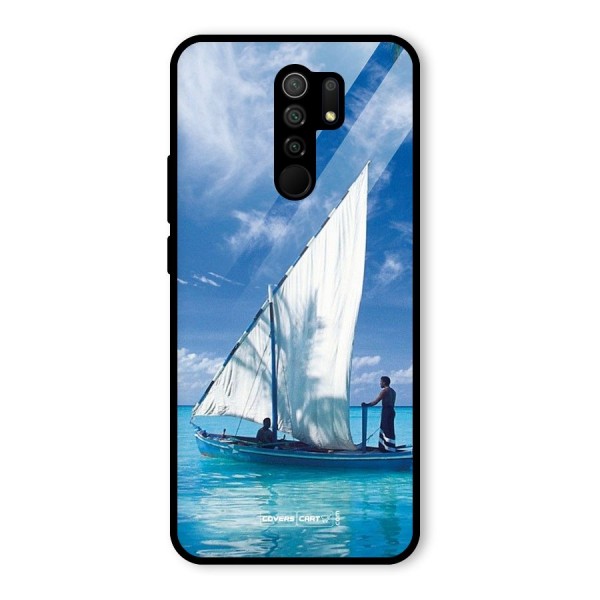 Travel Ship Glass Back Case for Redmi 9 Prime