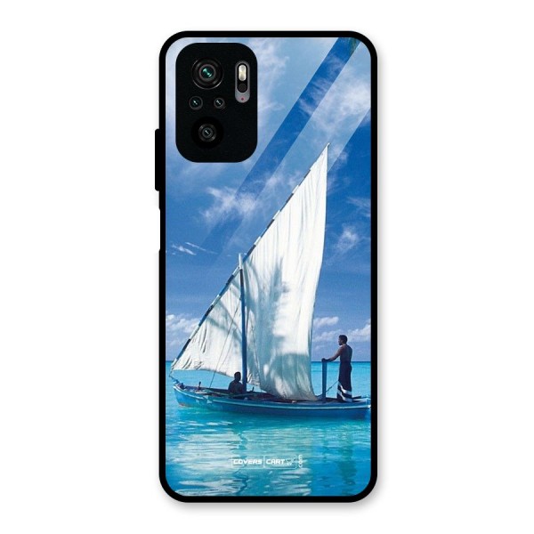 Travel Ship Glass Back Case for Redmi Note 10